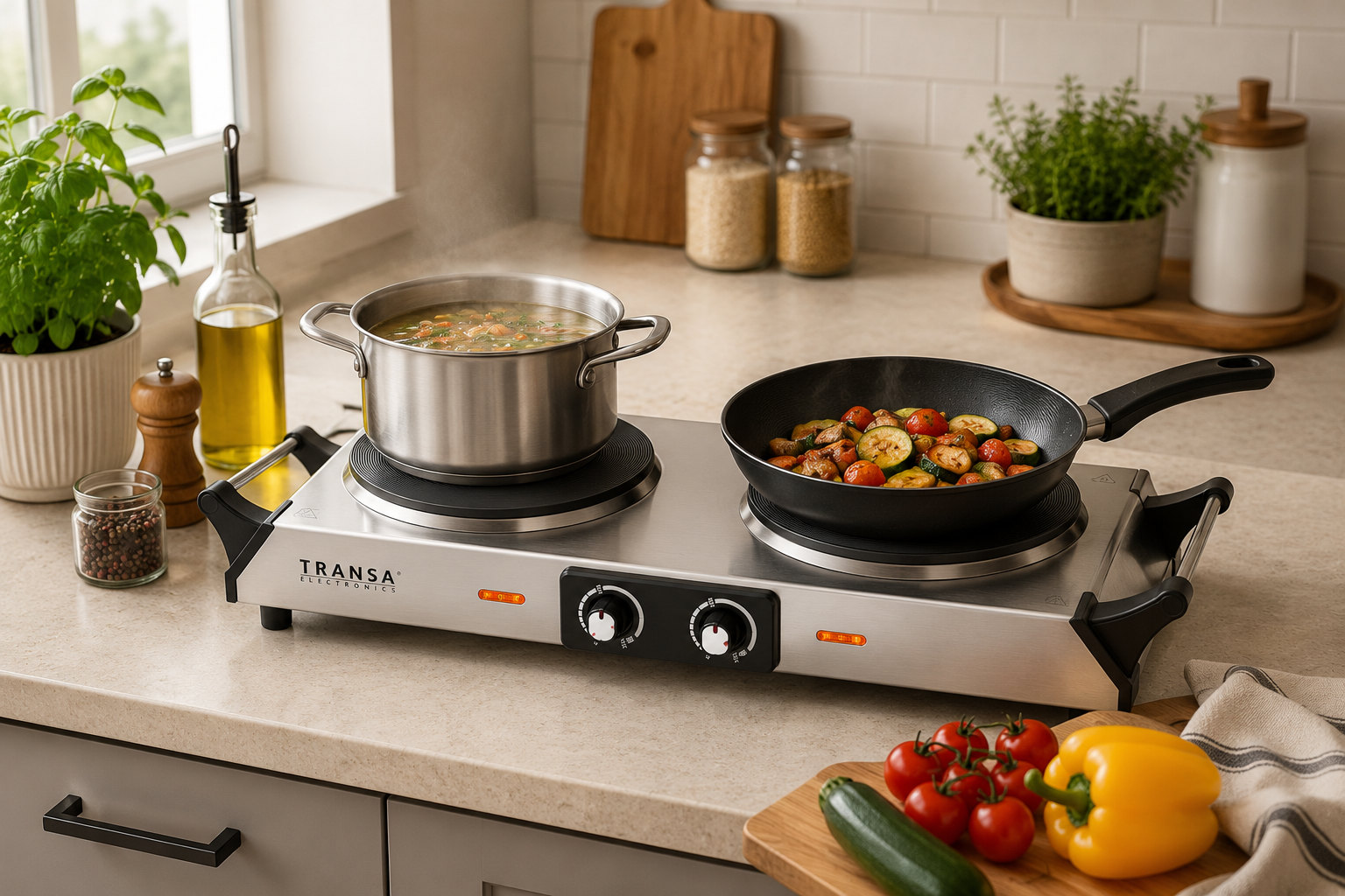 Kuchenka elektryczna żeliwna dwupalnikowa DoubleStove Iron 2500W Transa Electronics